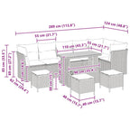 Gartensofa-set 10 pcs Grau Poly-Rattan