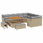 Gartensofa-set 12 pcs Beige Poly-Rattan