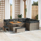 Gartensofa-set 12 pcs Grau Poly-Rattan