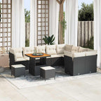 Gartensofa-set 12 pcs Schwarz Poly-Rattan