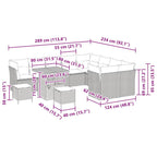 Gartensofa-set 12 pcs Grau Poly-Rattan