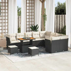 Gartensofa-set 12 pcs Schwarz Poly-Rattan