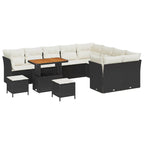 Gartensofa-set 12 pcs Schwarz Poly-Rattan