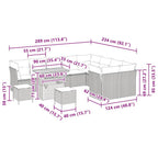 Gartensofa-set 12 pcs Beige Poly-Rattan