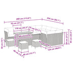 Gartensofa-set 13 pcs Schwarz Poly-Rattan