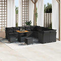 Gartensofa-set 13 pcs Schwarz Poly-Rattan