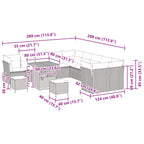 Gartensofa-set 13 pcs Schwarz Poly-Rattan