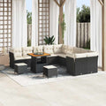 Gartensofa-set 13 pcs Schwarz Poly-Rattan