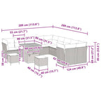 Gartensofa-set 13 pcs Grau Poly-Rattan