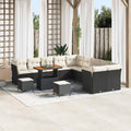 Gartensofa-set 13 pcs Schwarz Poly-Rattan