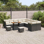 Gartensofa-set 13 pcs Schwarz Poly-Rattan
