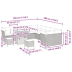 Gartensofa-set 13 pcs Schwarz Poly-Rattan
