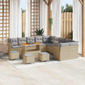 Gartensofa-set 14 pcs Beige Poly-Rattan