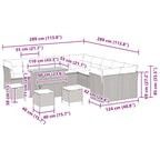 Gartensofa-set 14 pcs Beige Poly-Rattan