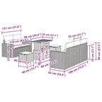 Gartensofa-set mit Kissen 8 pcs Schwarz Poly-Rattan