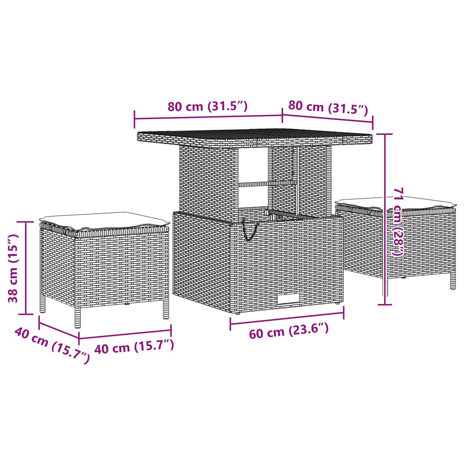 Garten-Sofa-Set 9 pcs Schwarz Poly-Rattan