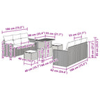 Garten-Sofa-Set 9 pcs Schwarz Poly-Rattan