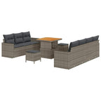 Garten-Sofa-Set 10 pcs Grau Poly-Rattan