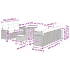 Gartensofa-set mit Kissen 10 pcs Grau Poly-Rattan