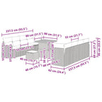 Gartensofa-set 11 pcs Schwarz Poly-Rattan