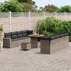 Gartensofa-set 11 pcs Grau Poly-Rattan