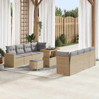 Gartensofa-set 11 pcs Beige Poly-Rattan