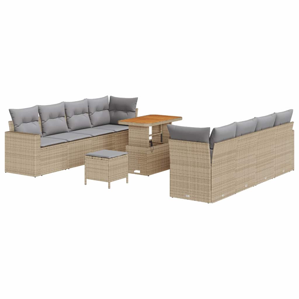 Gartensofa-set 11 pcs Beige Poly-Rattan