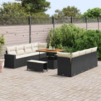 Gartensofa-set 11 pcs Schwarz Poly-Rattan
