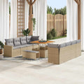 Gartensofa-set 11 pcs Beige Poly-Rattan