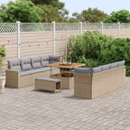 Gartensofa-set 11 pcs Beige Poly-Rattan