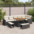 Gartensofa-set 9 pcs Schwarz Poly-Rattan