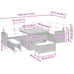 Gartensofa-set 9 pcs Beige Poly-Rattan