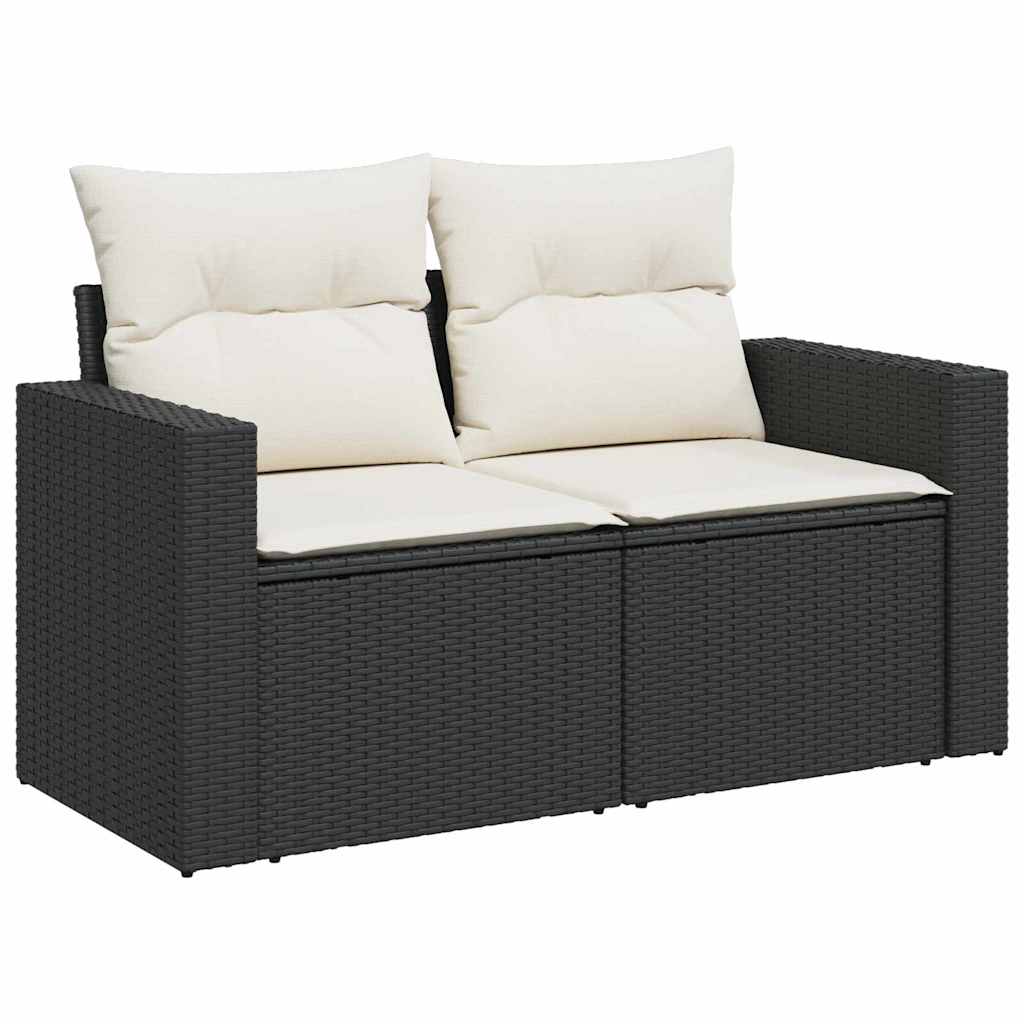 Gartensofa-set 9 pcs Schwarz Poly-Rattan