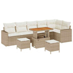 Gartensofa-set 9 pcs Beige Poly-Rattan