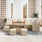 Gartensofa-set 10 pcs Beige Poly-Rattan