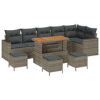 Gartensofa-set 10 pcs Grau Poly-Rattan