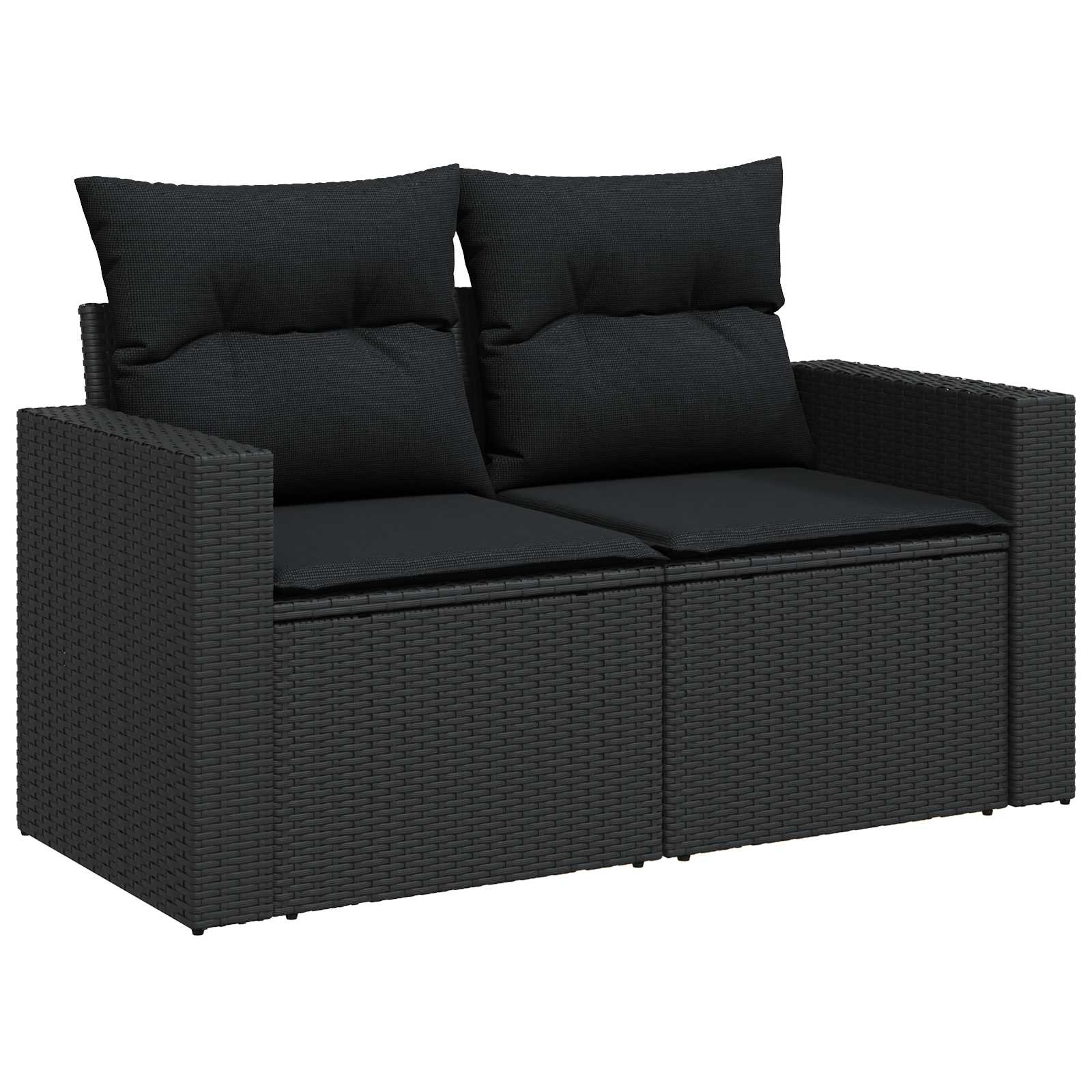 Gartensofa-set 12 pcs Schwarz Poly-Rattan