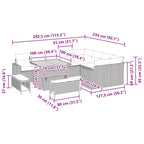 Gartensofa-set 12 pcs Schwarz Poly-Rattan