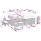 Gartensofa-set 12 pcs Grau Poly-Rattan
