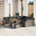 Gartensofa-set 12 pcs Grau Poly-Rattan