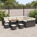 Gartensofa-set 13 pcs Schwarz Poly-Rattan