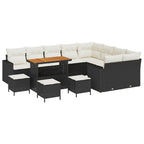 Gartensofa-set 13 pcs Schwarz Poly-Rattan