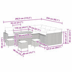 Gartensofa-set 13 pcs Grau Poly-Rattan