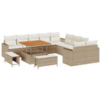 Gartensofa-set 13 pcs Beige Poly-Rattan