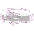 Gartensofa-set 13 pcs Beige Poly-Rattan