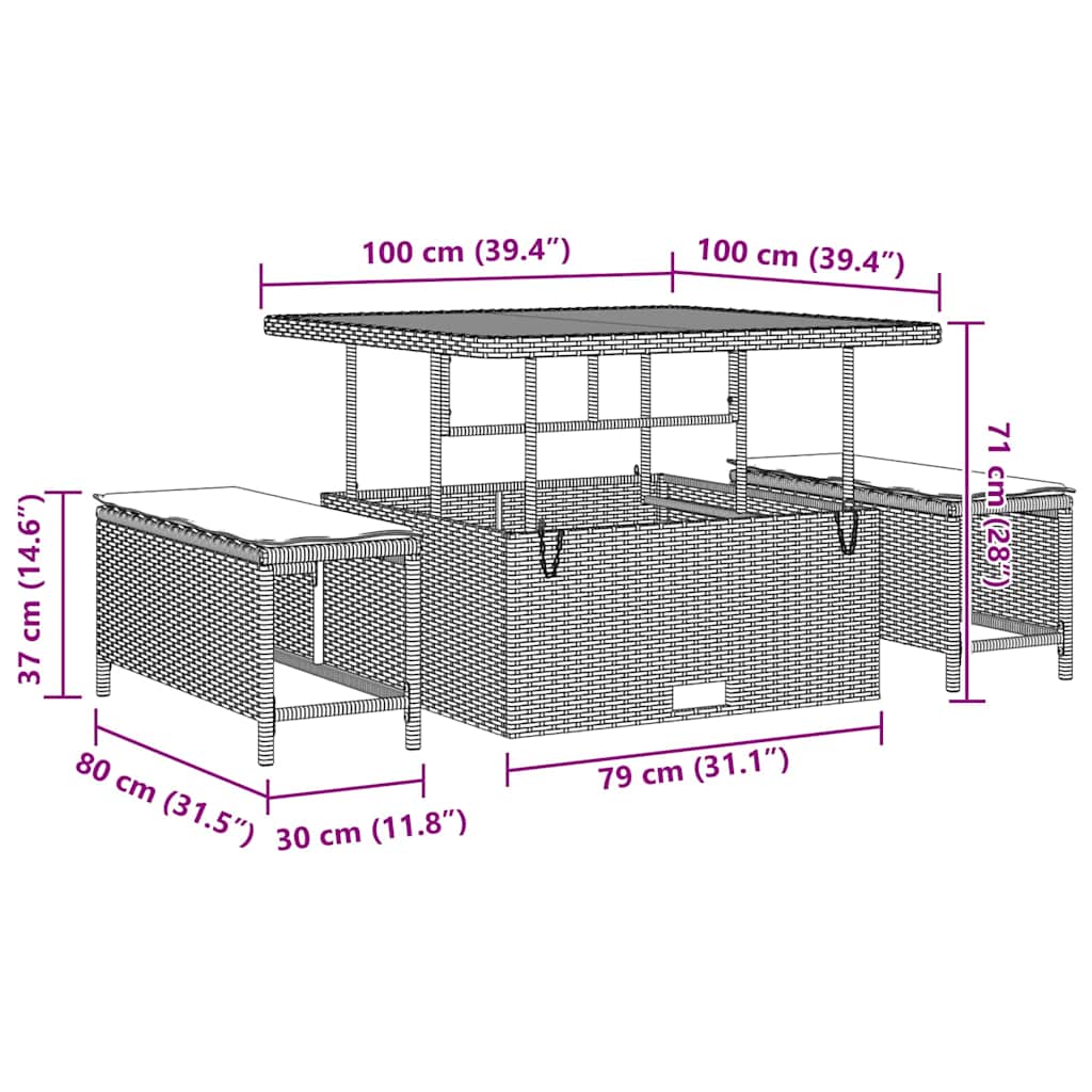 Gartensofa-set 13 pcs Beige Poly-Rattan