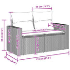 Gartensofa-set 13 pcs Schwarz Poly-Rattan