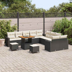 Gartensofa-set 13 pcs Schwarz Poly-Rattan