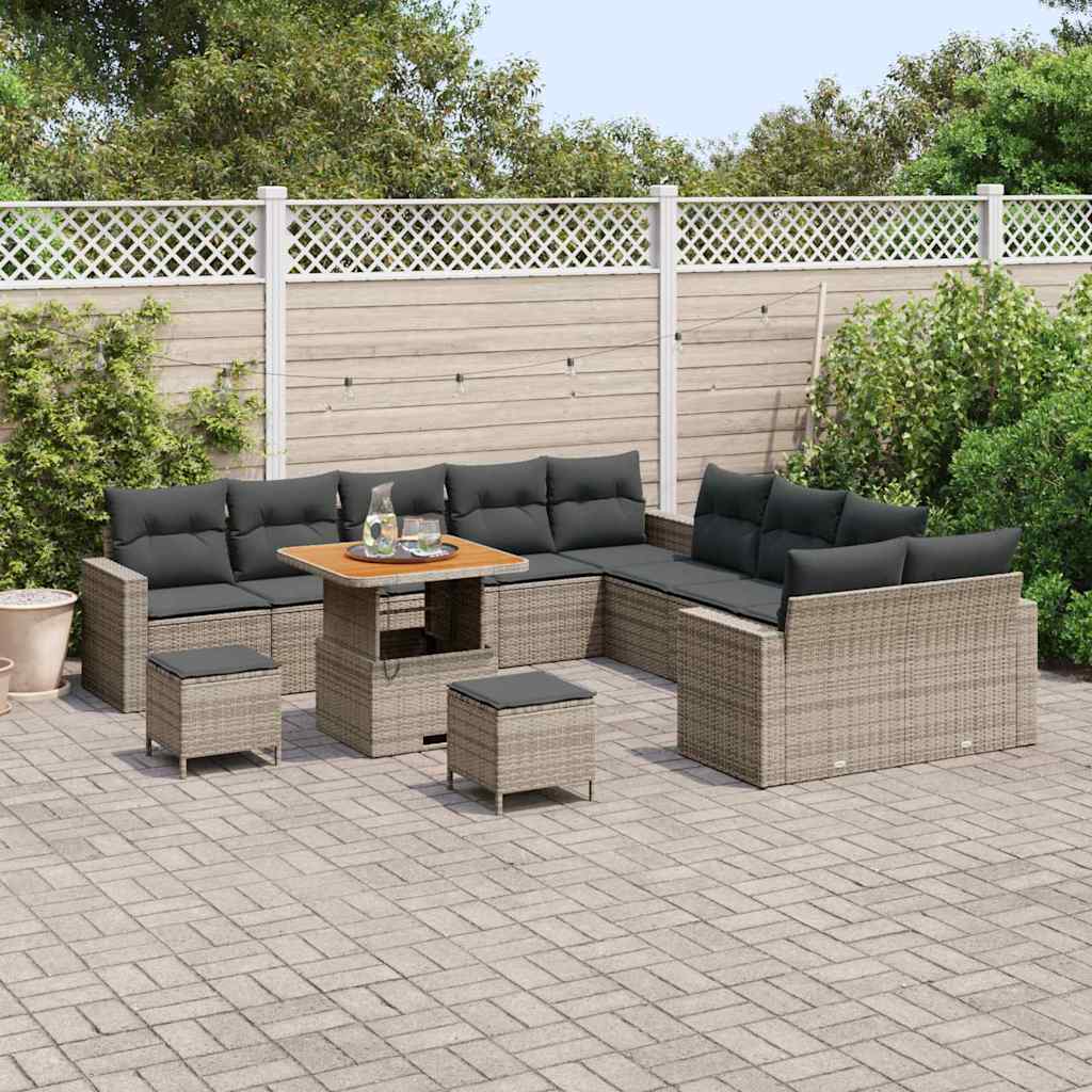 Gartensofa-set 13 pcs Grau Poly-Rattan