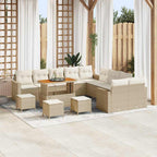Gartensofa-set 14 pcs Beige Poly-Rattan